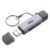 Netac Flash card reader WK13, USB3.0+Type-C to mSD/SD, Grey (repl. NT09WK13-30GR)