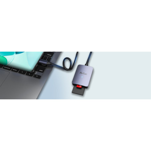 Netac Flash card reader WK12, USB3.0 Type-C to mSD/SD (repl. NT09WK12-30GR)