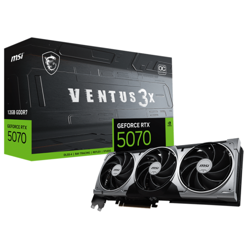 MSI RTX 5070 12G VENTUS 3X OC//RTX 5070, HDMI, DP*3, 16G, D7