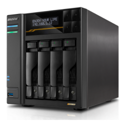 ASUSTOR AS6804T 4-Bay NAS/AMD Ryzen V3C14 2,3GHz/16GB DDR5, noHDD(HDD,SSD)/2x5,2х10,Gbe(LAN)/3xUSB3.2,Type-C; 90IX01T4-BW3S00