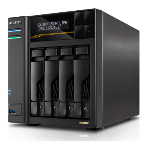 ASUSTOR AS6804T 4-Bay NAS/AMD Ryzen V3C14 2,3GHz/16GB DDR5, noHDD(HDD,SSD)/2x5,2х10,Gbe(LAN)/3xUSB3.2,Type-C; 90IX01T4-BW3S00