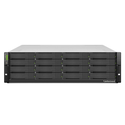 Infortrend JBOD 3U/16bay (GS) dual redundant controller expansion enclosure 4x 12Gb SAS ports, 2x(PSU+FAN module), 16xdrive trays, 2x12G to 12G SAS cables, 1xRackmount kit(JB 3016RA)